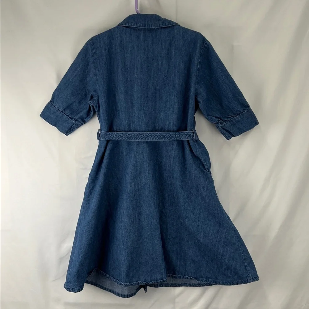 Wonder Nation - Girls Dress - Size 7/8 - Medium - Denim - Medium Blue - Belt